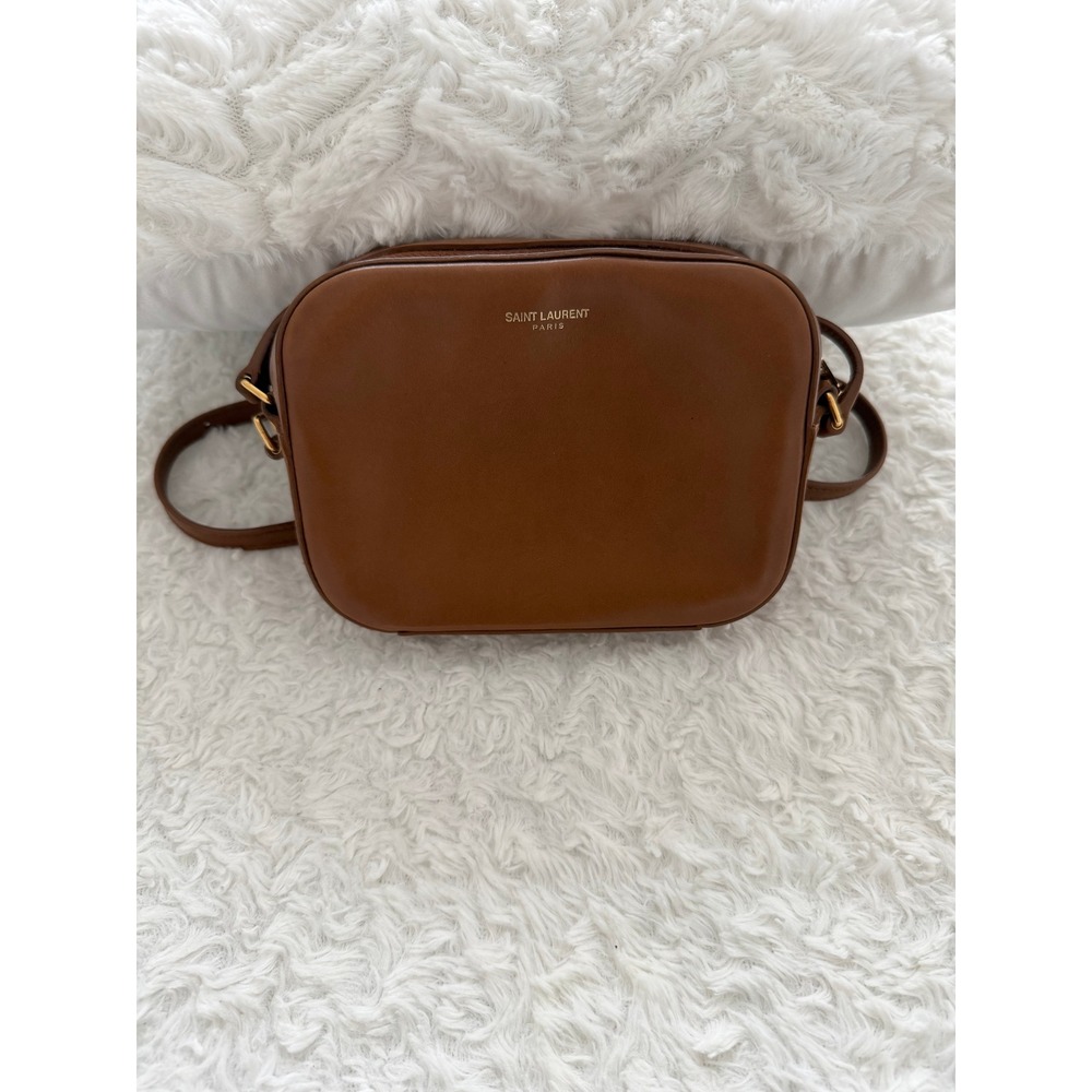 Saint Laurent Crossbody Bag Small Vitage Victoire Camera Bag Brown Excellent
